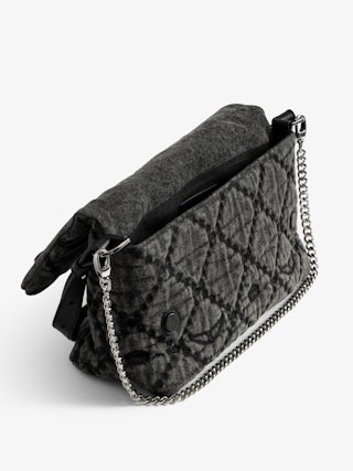 Rocky II Monogram Bag - Denim monogram shoulder bag with chain and signature wings.