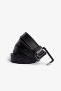 Le Cecilia Belt Leather - Women's black leather belt with C-shaped buckle