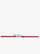 Rock Chain Glossy Wild Belt - Women’s red python-effect patent leather belt with wings charm.