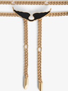 Borderline Chain Belt - Women's chain belt with wings motif closure.