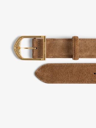 Rise Suede Belt - 35mm wide suede leather belt with signature wings on the buckle.