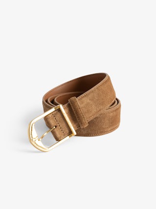 Rise Suede Belt - 35mm wide suede leather belt with signature wings on the buckle.
