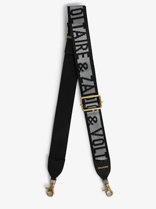 Zadig Glitter Shoulder Strap - Adjustable shoulder strap with nylon effect finish and leather wings signatures.