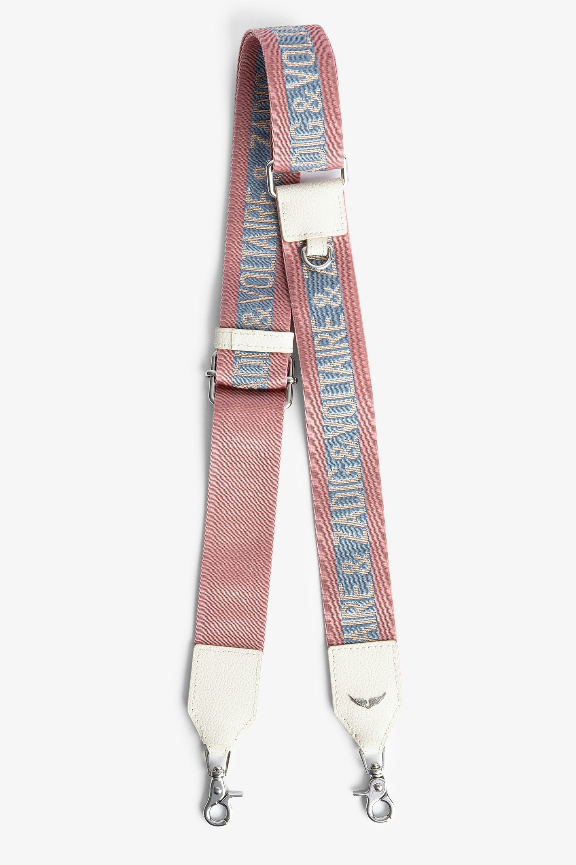 Zadig Shoulder Strap Women's shoulder strap in and pink and blue nylon and leather