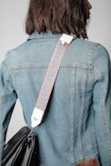 Zadig Shoulder Strap - Women's shoulder strap in and pink and blue nylon and leather.