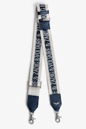 Tracolla Zadig - Tracolla in nylon e pelle écru e blu navy - Donna.
