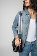 Tracolla Zadig - Tracolla in nylon e pelle écru e blu navy - Donna.