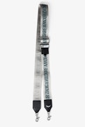 Zadig Shoulder Strap - Women’s adjustable shoulder strap in blue leather and jacquard.