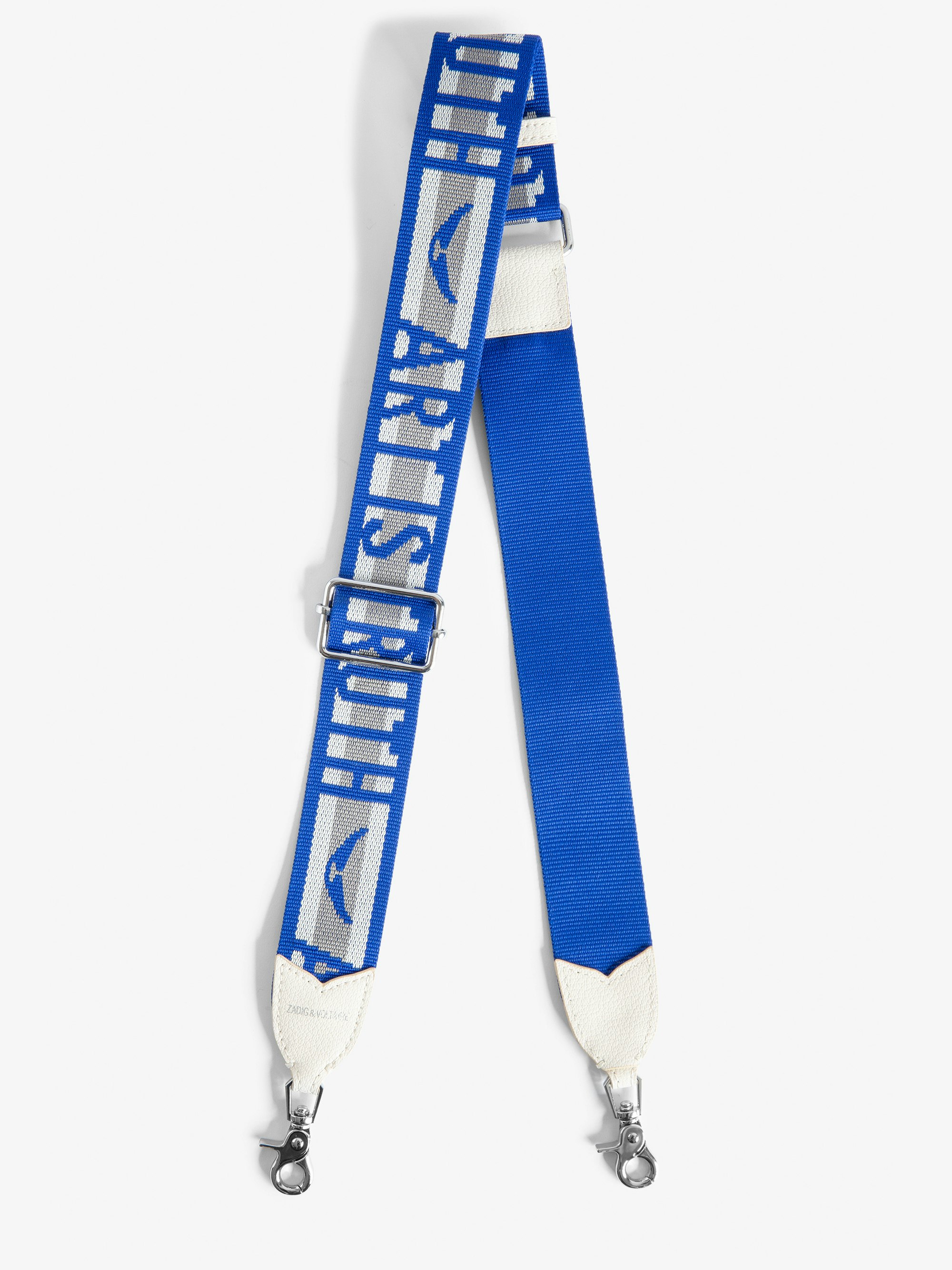 Shoulder Strap Zadig - Strap in leather and nylon with "Art Is Truth" message and wings motif.