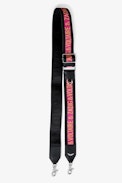 Zadig Shoulder Strap - Women’s adjustable shoulder strap in pink leather and jacquard.