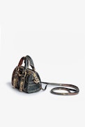 Amuleto Borsa Sunny #2 - Amuleto in pelle marrone con stampa effetto pitone - Donna