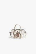 Amuleto Borsa Sunny #2 - Amuleto in pelle marrone e bianca effetto cavallino - Donna