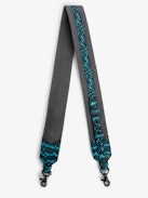 Bandolera Ajustable - Bandolera de nailon con aplicaciones de piel con efecto pitón.