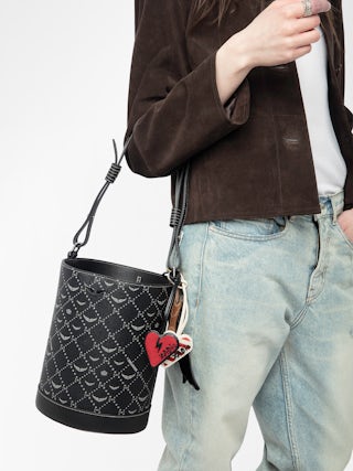 Flash Heart Keyring - Lucky charm in heart-shaped patent leather with a vintage-inspired effect, to hang on a bag for example.