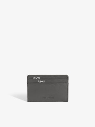 ZV Pass Cardholder - Card holder in grained leather adorned with rhinestone wings.