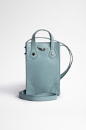 Bolso de mano Sunny #2 Phone Pouch Vintage - Funda de piel azul cielo para teléfono con correa para el hombro, para mujer