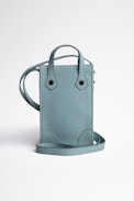 Bolso de mano Sunny #2 Phone Pouch Vintage - Funda de piel azul cielo para teléfono con correa para el hombro, para mujer