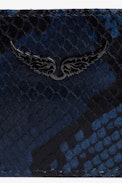 ZV Wild Pass Card Case - Women’s card holder in black and blue python-effect leather