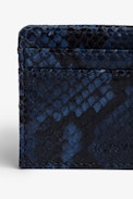 ZV Wild Pass Card Case - Women’s card holder in black and blue python-effect leather