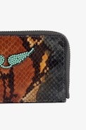 ZV Card Wild Card Case - Women's card case in brown python-effect leather