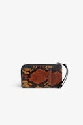 ZV Card Wild Card Case - Women's card case in brown python-effect leather