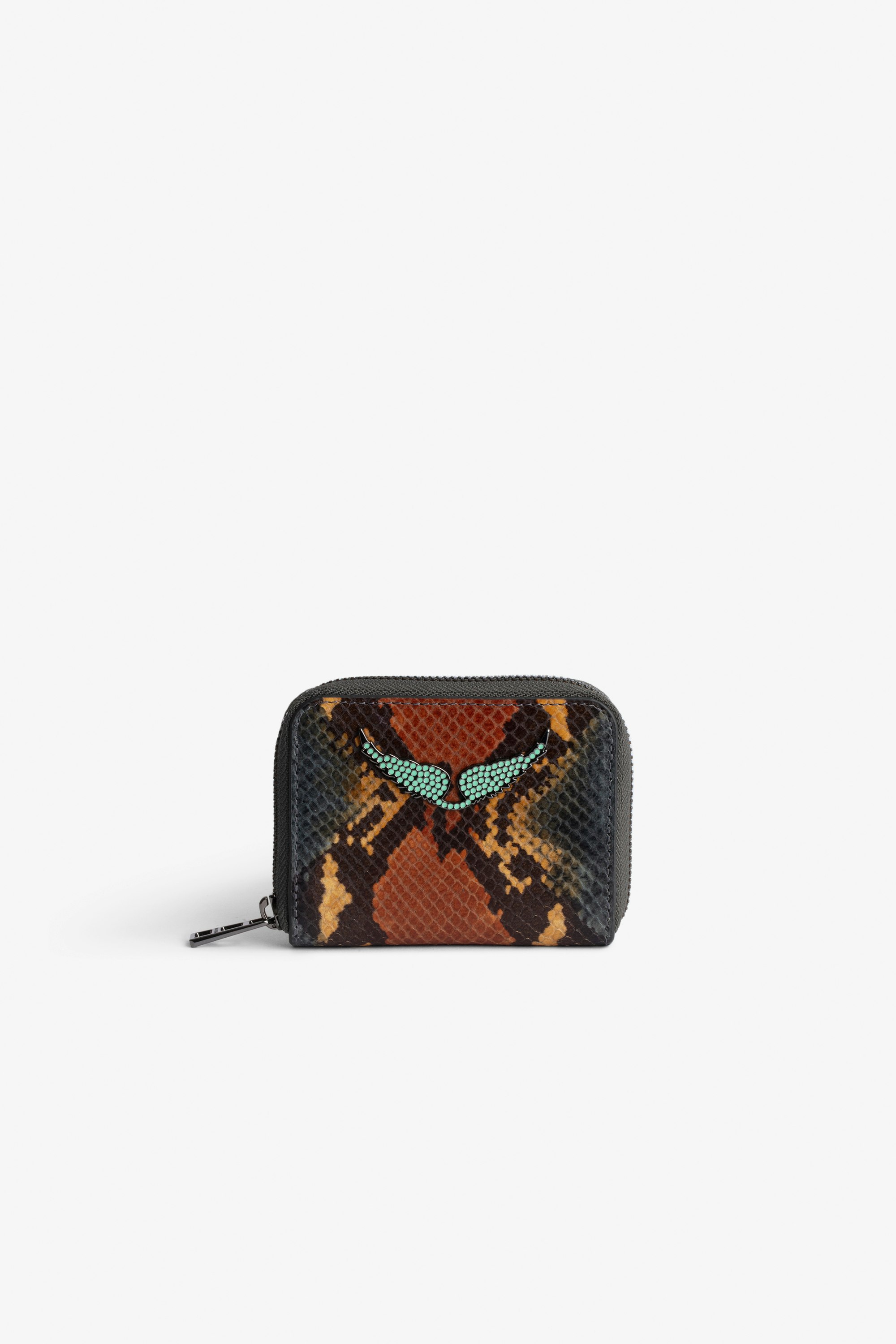 Mini ZV Wallet Women's wallet in brown python-effect leather