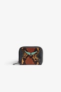 Mini ZV Wallet - Women's wallet in brown python-effect leather