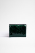Portafoglio ZV Initiale Le Trifold - Mini portafoglio pieghevole in pelle metallizzata verde donna