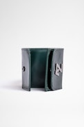 Portafoglio ZV Initiale Le Trifold - Mini portafoglio pieghevole in pelle metallizzata verde donna