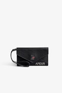 Porte-Cartes ZV Crush Card - Petit porte-cartes en cuir grainé noir Femme