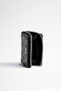 ZV Mini Wallet - Women's black leather studded wallet