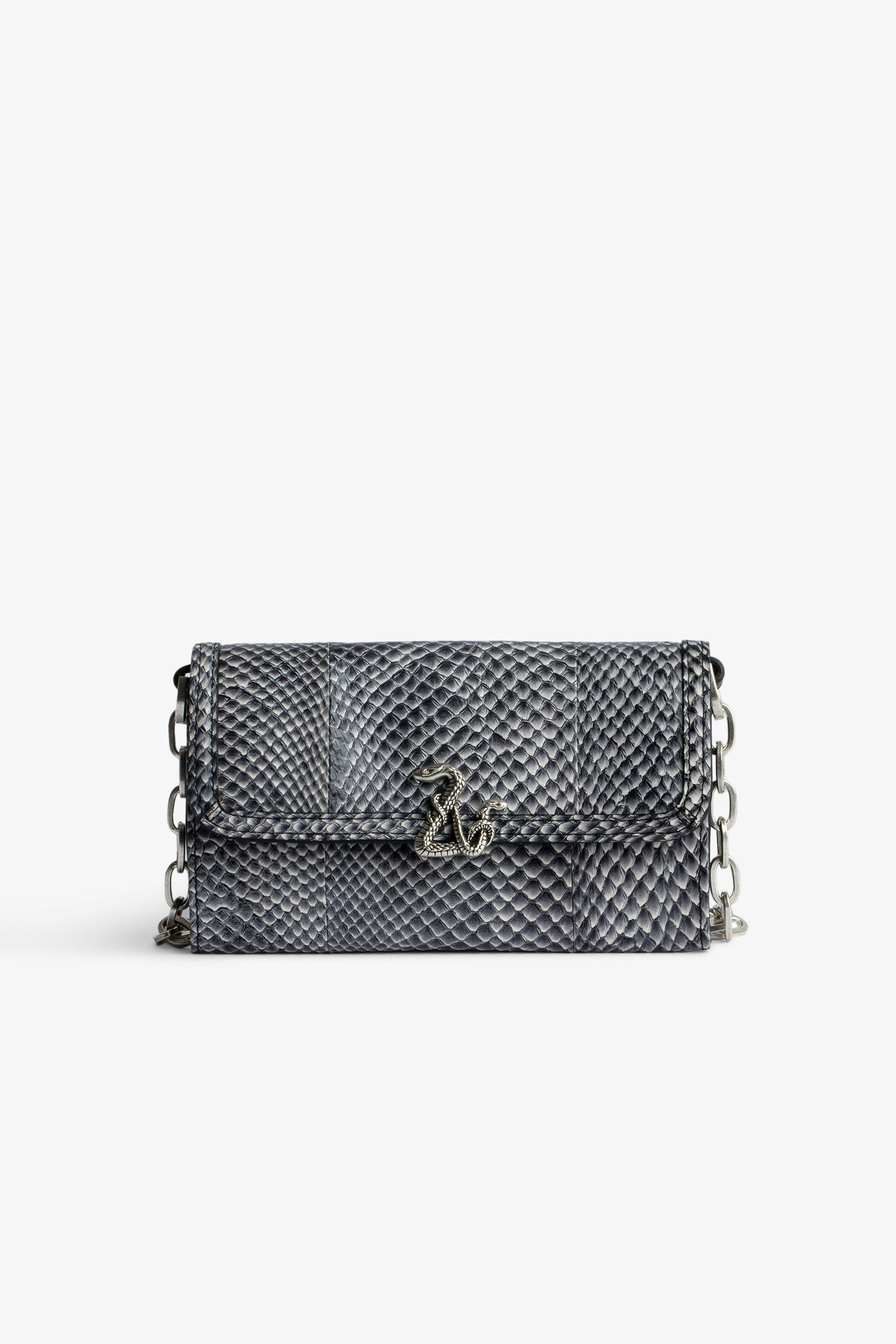 ZV Snake Le Long Wallet Women’s black python-embossed leather wallet with ZV snake