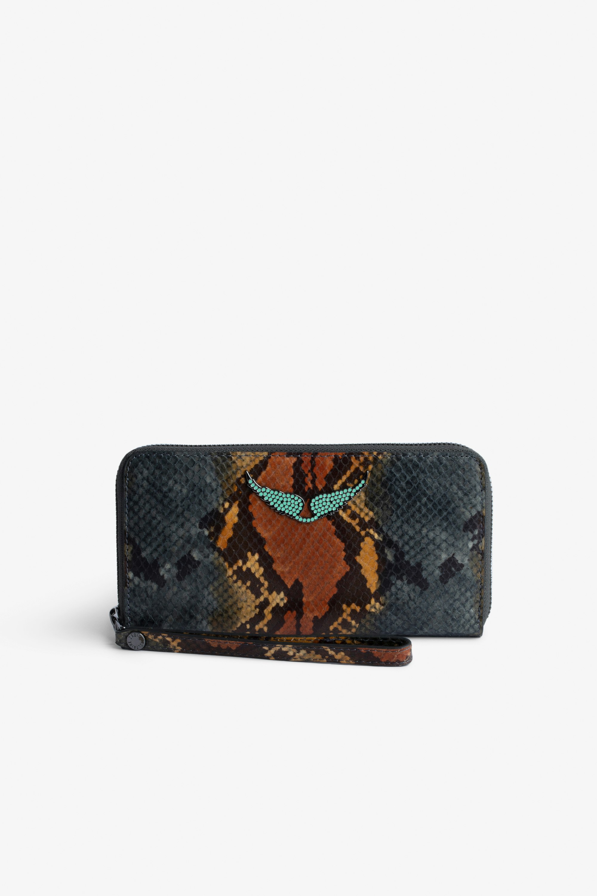 Compagnon Wallet Women's wallet in brown python-effect leather