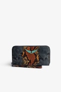 Compagnon Wild Wallet - Women's wallet in brown python-effect leather