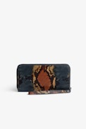 Compagnon Wild Wallet - Women's wallet in brown python-effect leather