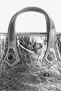 Sunny#2 Phone Pouch - Women’s vintage silver leather phone pouch with shoulder strap