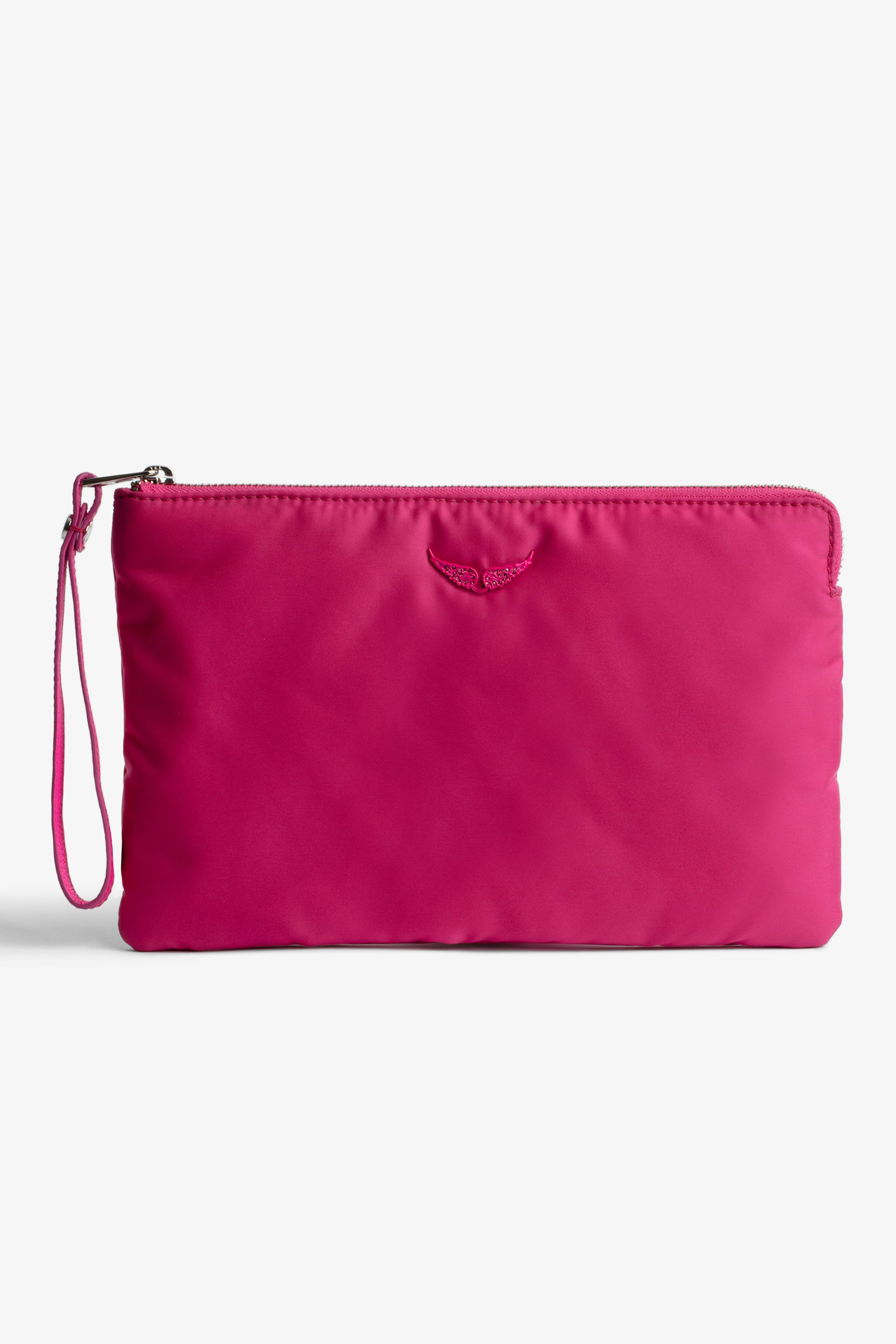 Uma クラッチバッグ Women's zipped clutch in pink nylon