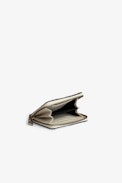Mini ZV Wallet - Women’s wallet in brown-and-white pony-effect leather, adorned with a crystal-studded wings charm