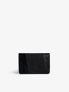 Le Cecilia Savage Wallet - Women's wallet in black leather patchwork with a gold-tone ZV clasp