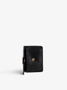 Le Cecilia Savage Wallet - Women's wallet in black leather patchwork with a gold-tone ZV clasp