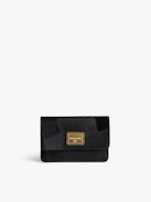 Le Cecilia Savage Wallet - Women's wallet in black leather patchwork with a gold-tone ZV clasp