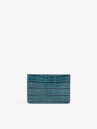 Portefeuille Le Cecilia Embossé - Portefeuille en cuir embossé effet croco à rabat.