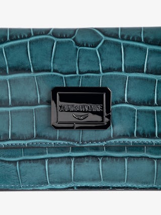 Portefeuille Le Cecilia Embossé - Portefeuille en cuir embossé effet croco à rabat.