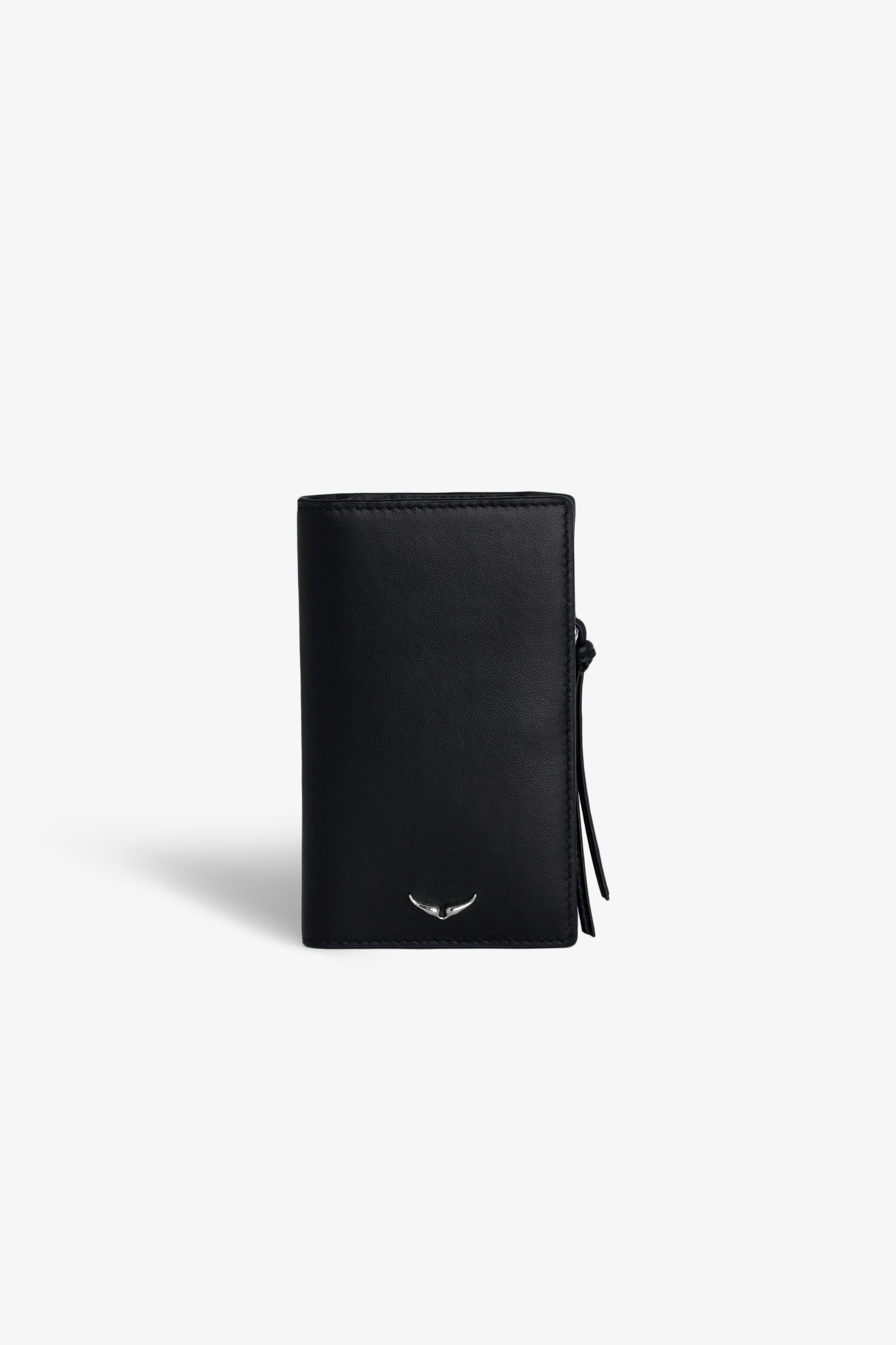 Compact Eternal Card Holder - Smooth black leather card holder.