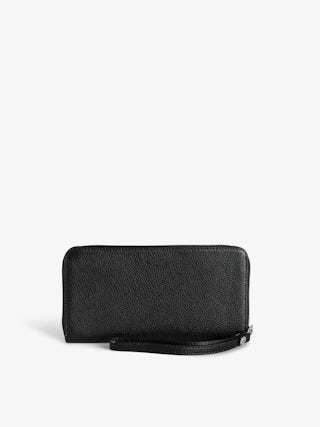 Compagnon Wallet - Grained leather wallet adorned with a wing charm.