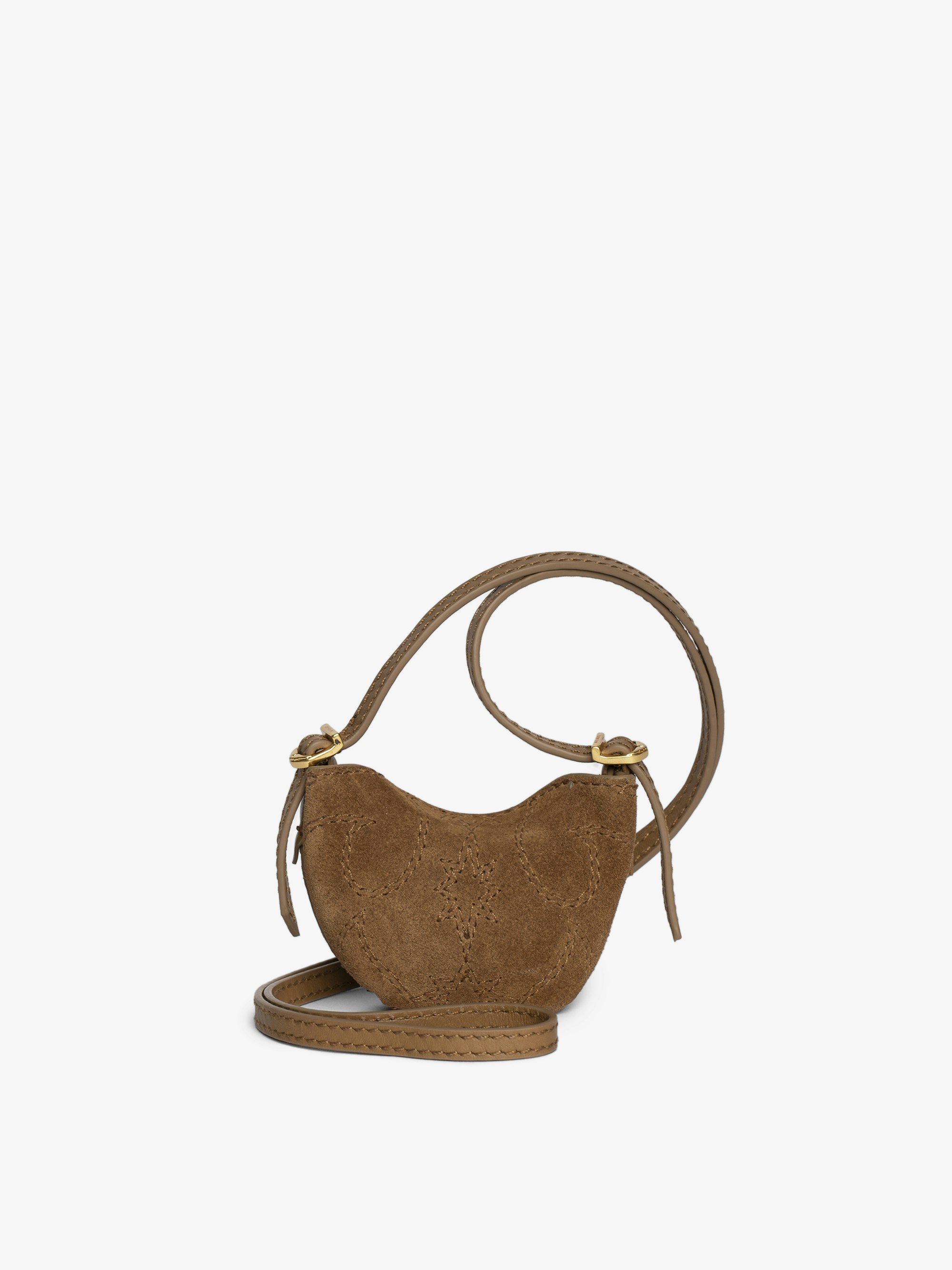 Grigri Jane Suede - Jane charm bag in Western suede leather with signature wings.