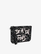 Z Monogram Tag Pouch - Monogram canvas clutch adorned with signature wings tag.
