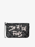 Z Monogram Tag Pouch - Monogram canvas clutch adorned with signature wings tag.