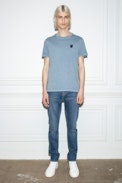 Tommy Skull T-shirt - Men's blue cotton T-shirt featuring a Skull XO patch on the chest.