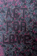 Ella Girls’ Tagelmust Scarf - Girls’ pink tagelmust scarf with “Act For Love” slogan.